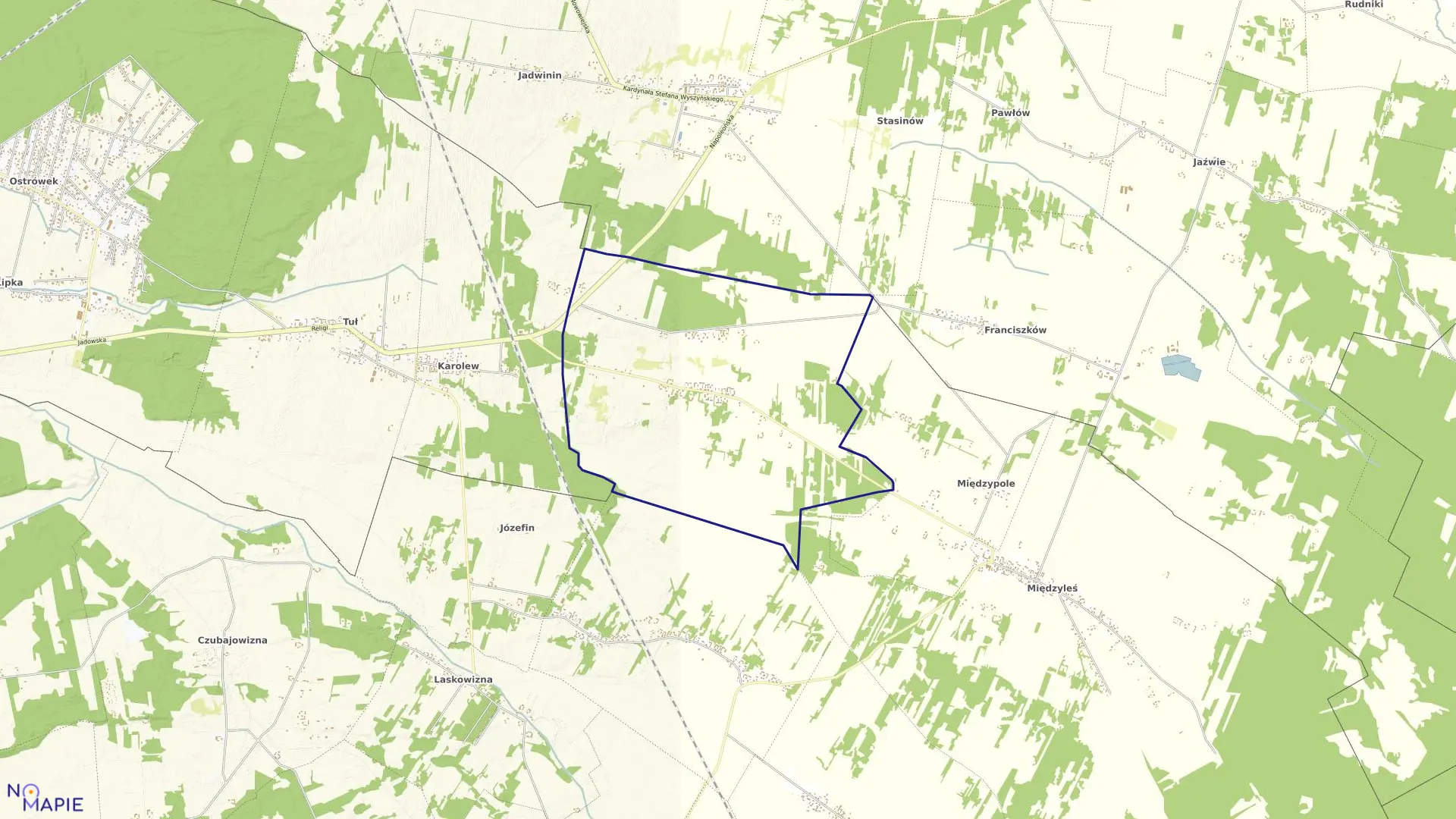 Mapa obrębu SZCZEPANEK w gminie Tłuszcz